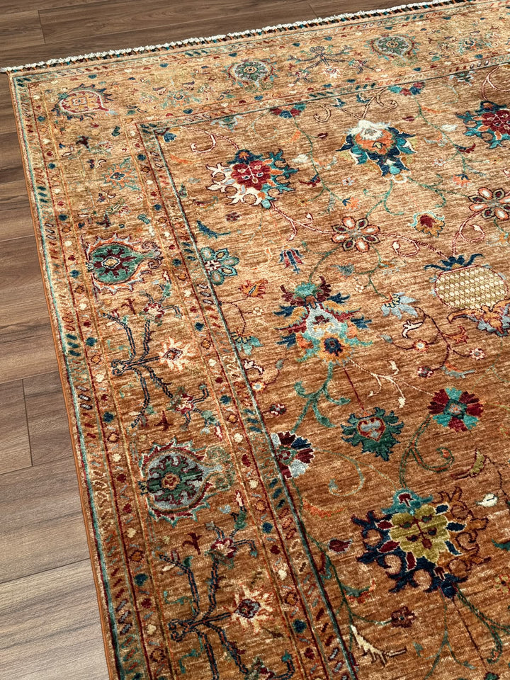 Sultani Binbirgece Orijinal El Dokuması Somon Kök Boya Yün Halı 177x247 4.25 Metrekare - 5x8 ft
