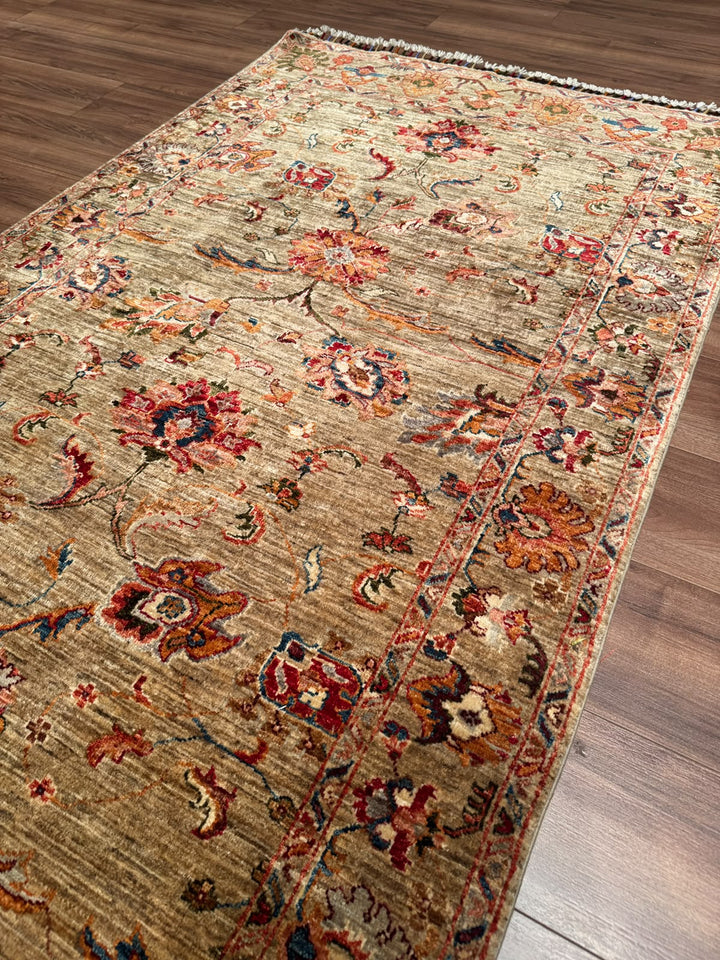 Sultani Binbirgece Yolluk Orijinal El Dokuması Bej Kök Boya Yün Halı 117x394 4.61 Metrekare - 4x13 ft