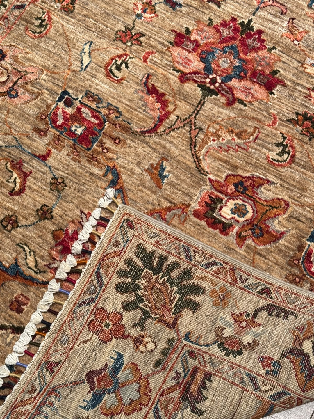 Sultani Binbirgece Yolluk Orijinal El Dokuması Bej Kök Boya Yün Halı 117x394 4.61 Metrekare - 4x13 ft