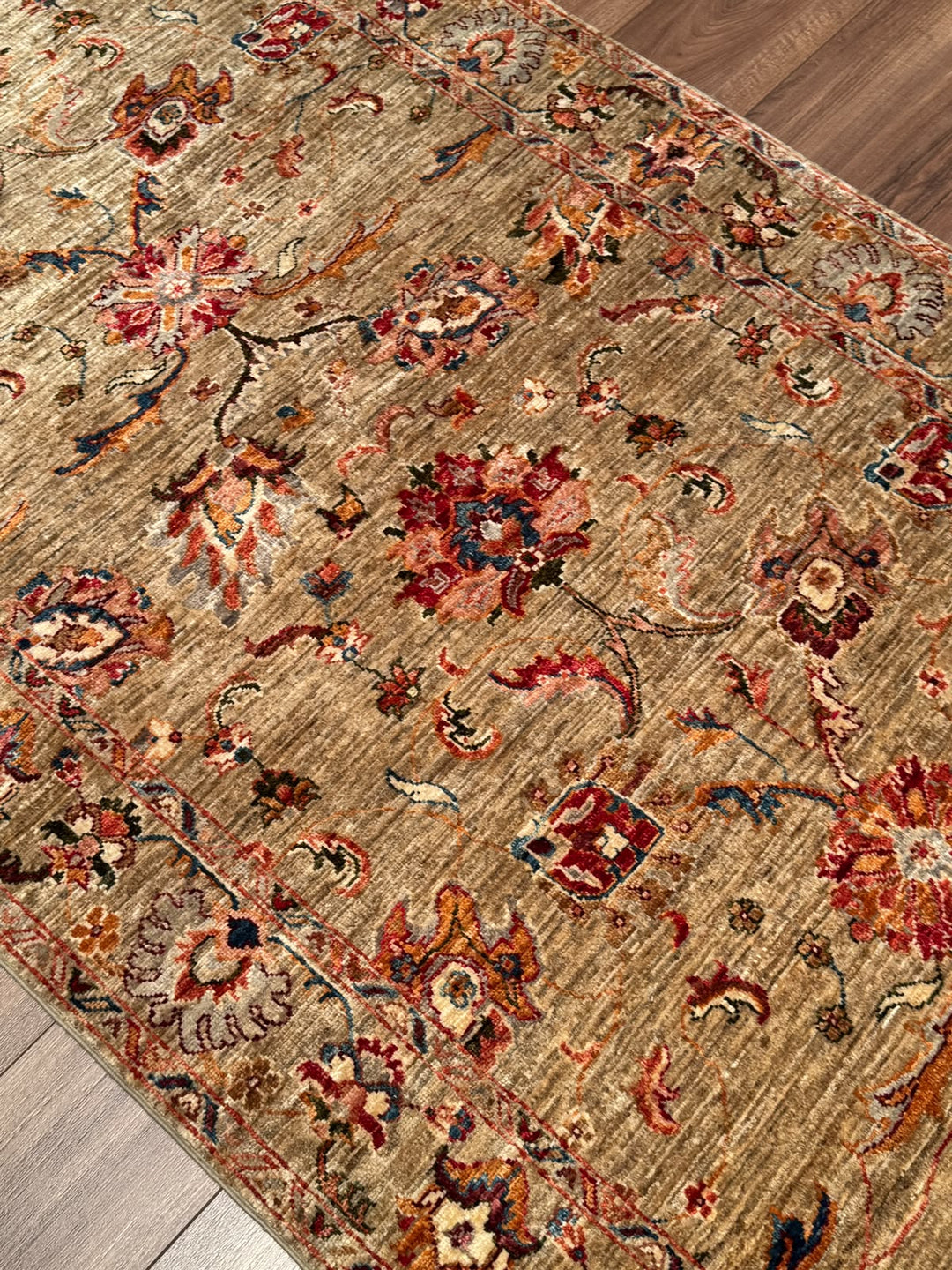 Sultani Binbirgece Yolluk Orijinal El Dokuması Bej Kök Boya Yün Halı 117x394 4.61 Metrekare - 4x13 ft