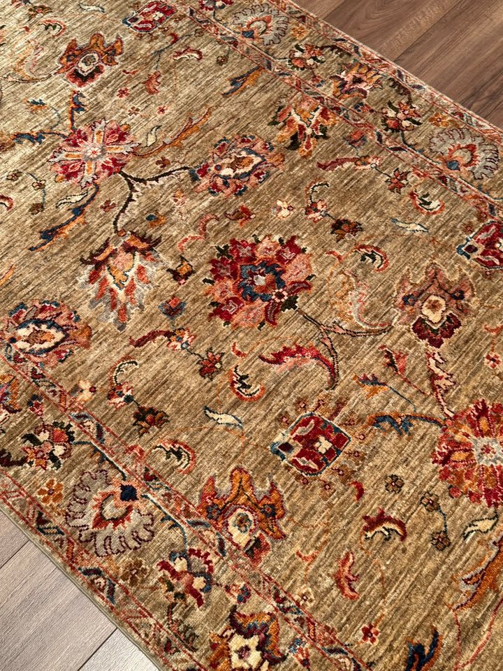 Sultani Binbirgece Yolluk Orijinal El Dokuması Bej Kök Boya Yün Halı 117x394 4.61 Metrekare - 4x13 ft