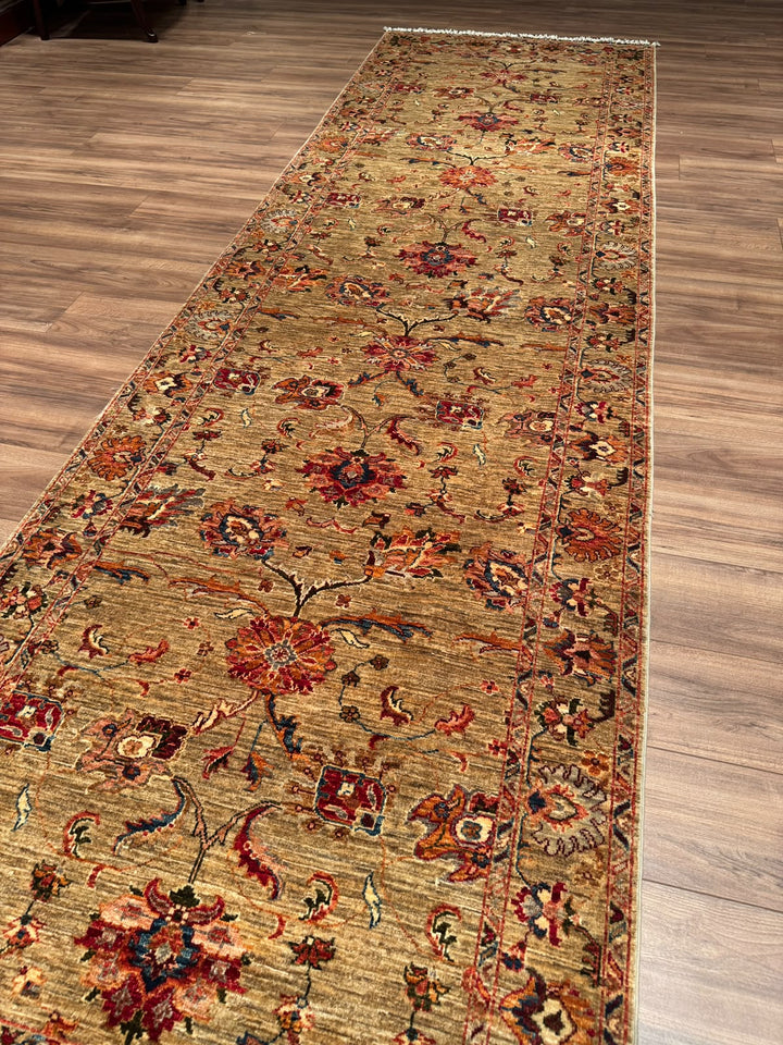 Sultani Binbirgece Yolluk Orijinal El Dokuması Bej Kök Boya Yün Halı 117x394 4.61 Metrekare - 4x13 ft