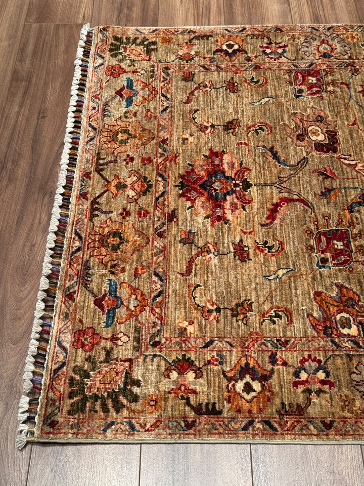 Sultani Binbirgece Yolluk Orijinal El Dokuması Bej Kök Boya Yün Halı 117x394 4.61 Metrekare - 4x13 ft