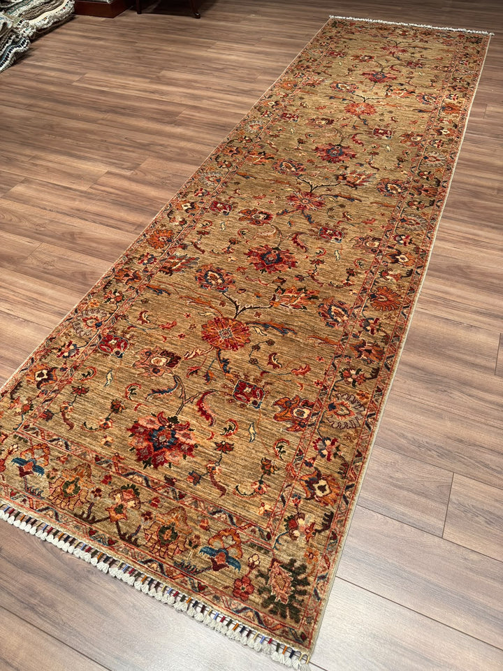 Sultani Binbirgece Yolluk Orijinal El Dokuması Bej Kök Boya Yün Halı 117x394 4.61 Metrekare - 4x13 ft