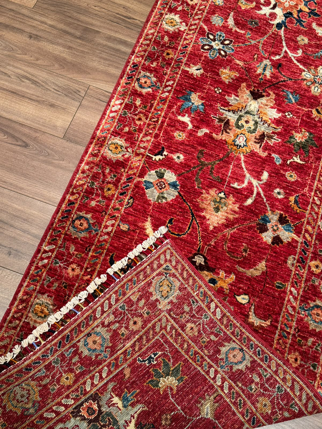 Sultani Binbirgece Uzun Yolluk Orijinal El Dokuması Kırmızı Kök Boya Yün Halı 0.78x417 3.25 Metrekare - 3x13 ft