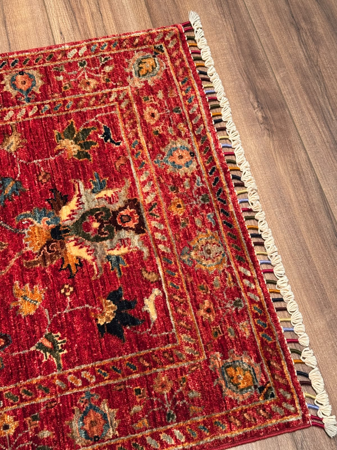 Sultani Binbirgece Uzun Yolluk Orijinal El Dokuması Kırmızı Kök Boya Yün Halı 0.78x417 3.25 Metrekare - 3x13 ft