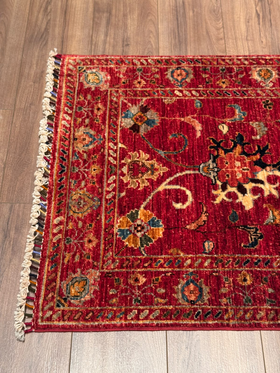 Sultani Binbirgece Uzun Yolluk Orijinal El Dokuması Kırmızı Kök Boya Yün Halı 0.78x417 3.25 Metrekare - 3x13 ft