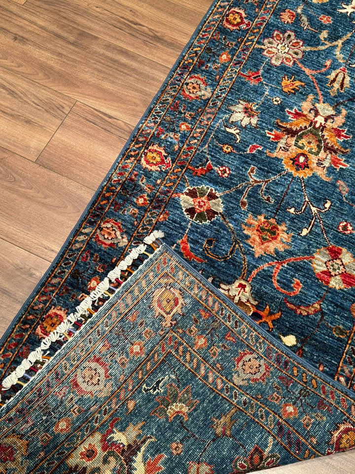 Sultani Binbirgece Uzun Yolluk Orijinal El Dokuması Lacivert Kök Boya Yün Halı 0.77x415 3.20 Metrekare - 3x13 ft