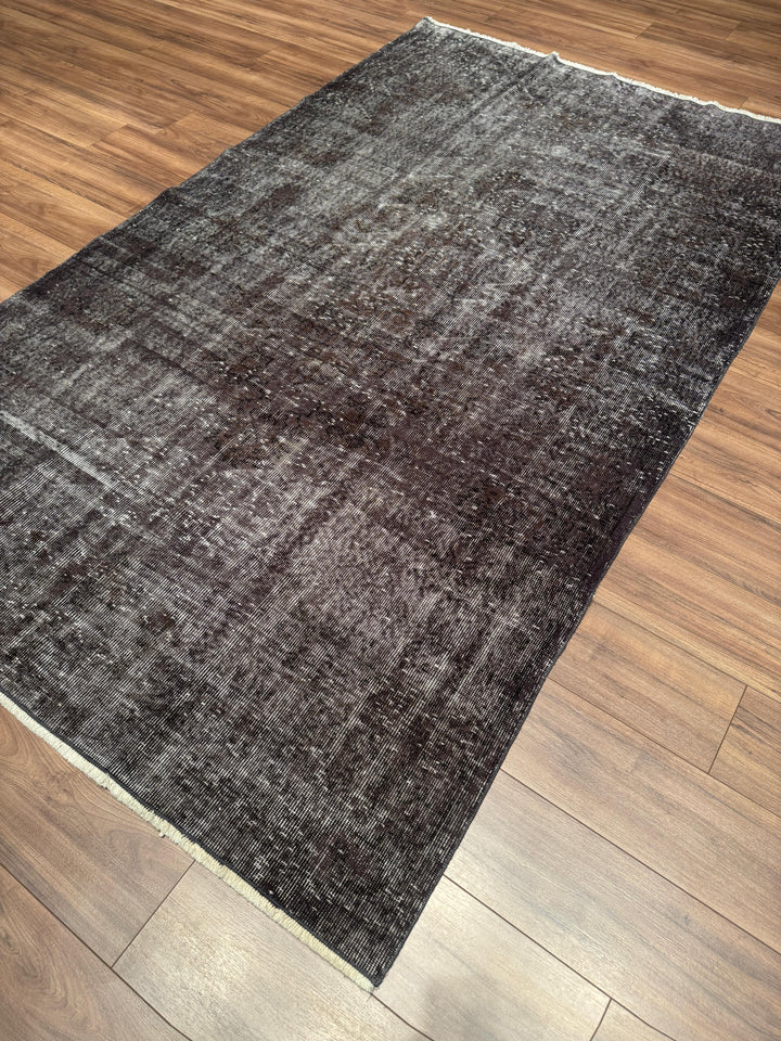 Orijinal Vintage Gri Kök Boya Yün El Dokuma Halı 168x274 4.60 Metrekare - 5x8 ft
