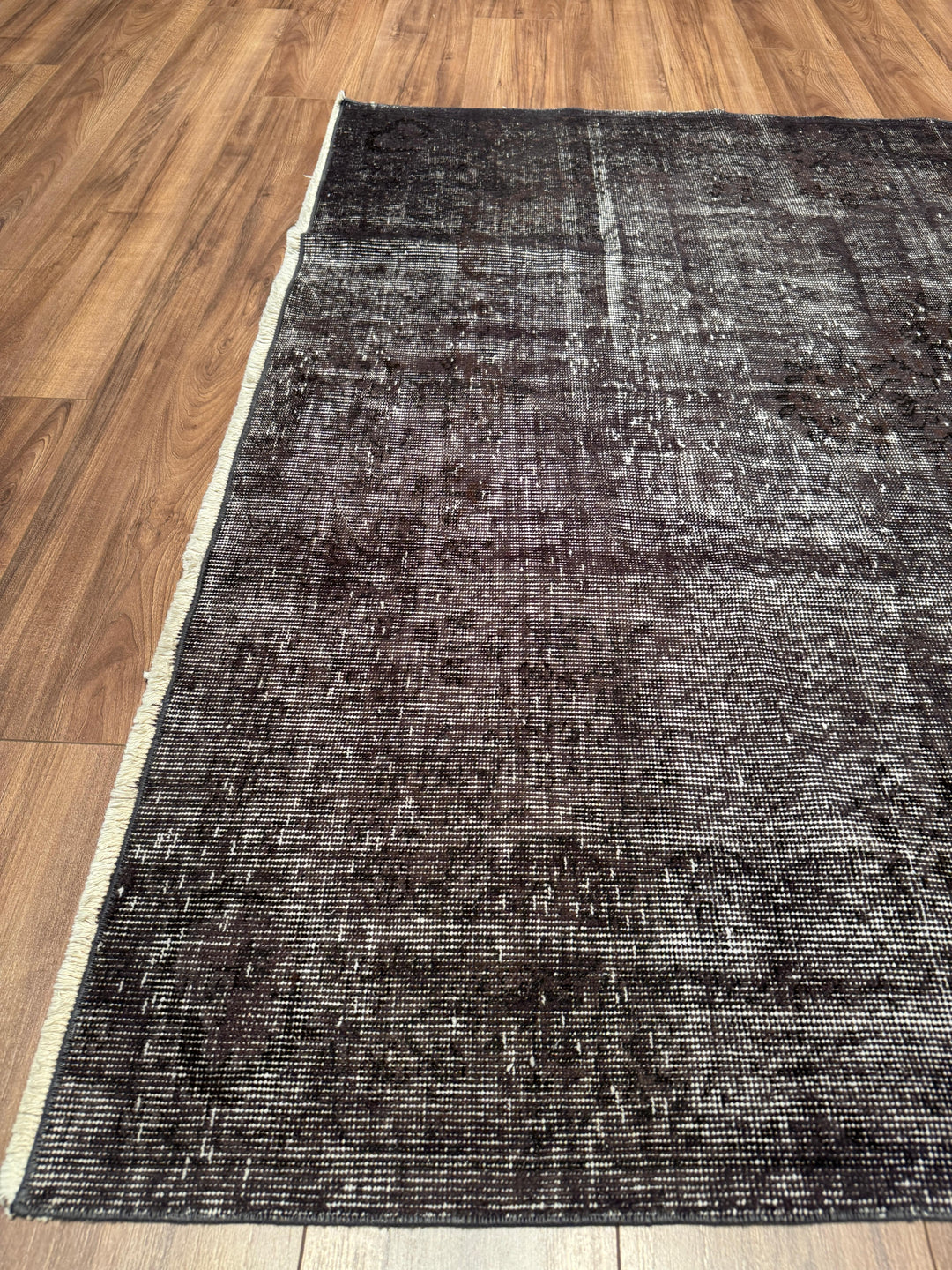 Orijinal Vintage Gri Kök Boya Yün El Dokuma Halı 168x274 4.60 Metrekare - 5x8 ft