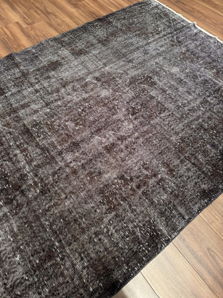 Orijinal Vintage Gri Kök Boya Yün El Dokuma Halı 168x274 4.60 Metrekare - 5x8 ft