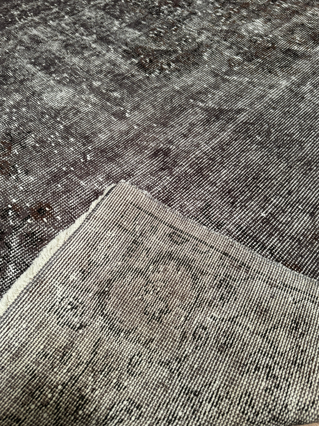 Orijinal Vintage Gri Kök Boya Yün El Dokuma Halı 168x274 4.60 Metrekare - 5x8 ft