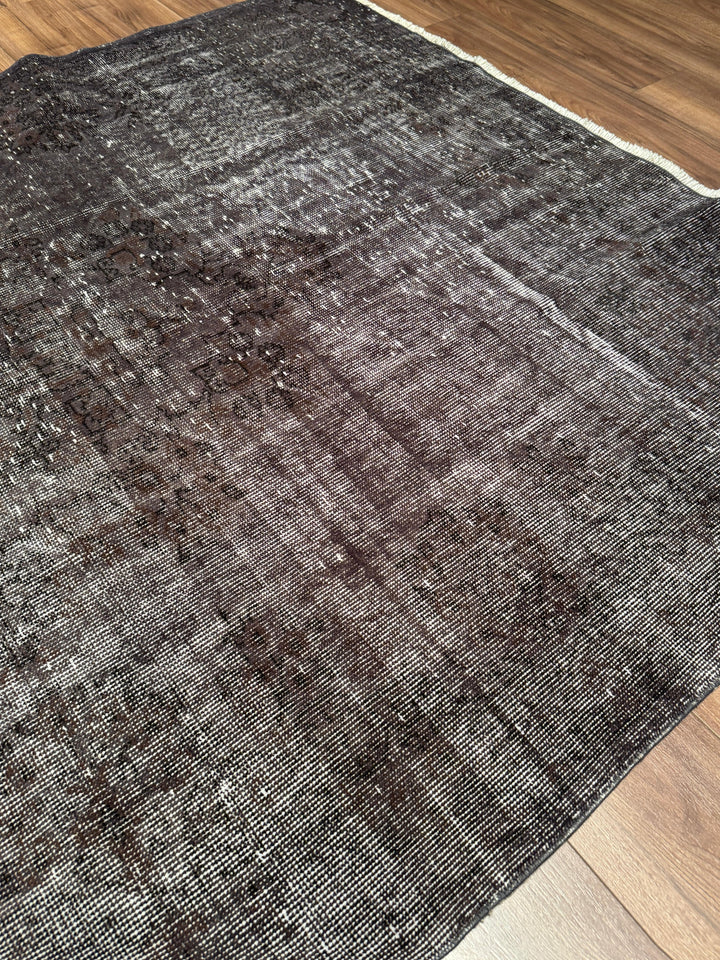 Orijinal Vintage Gri Kök Boya Yün El Dokuma Halı 168x274 4.60 Metrekare - 5x8 ft