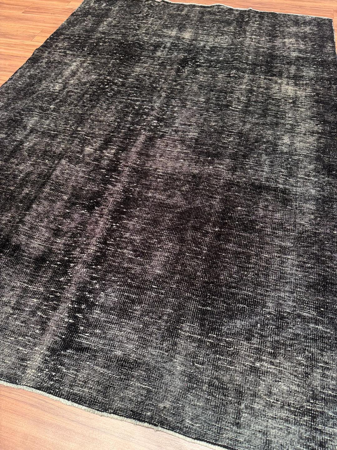 Orijinal Vintage Siyah Kök Boya Yün El Dokuma Halı 192x273 5.24 Metrekare - 6x8 ft
