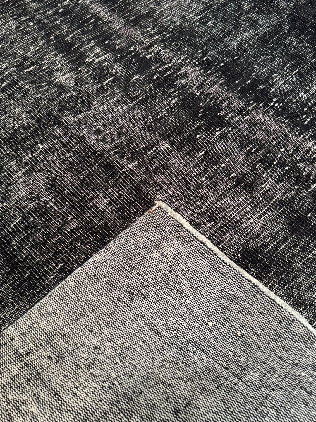 Orijinal Vintage Siyah Kök Boya Yün El Dokuma Halı 192x273 5.24 Metrekare - 6x8 ft