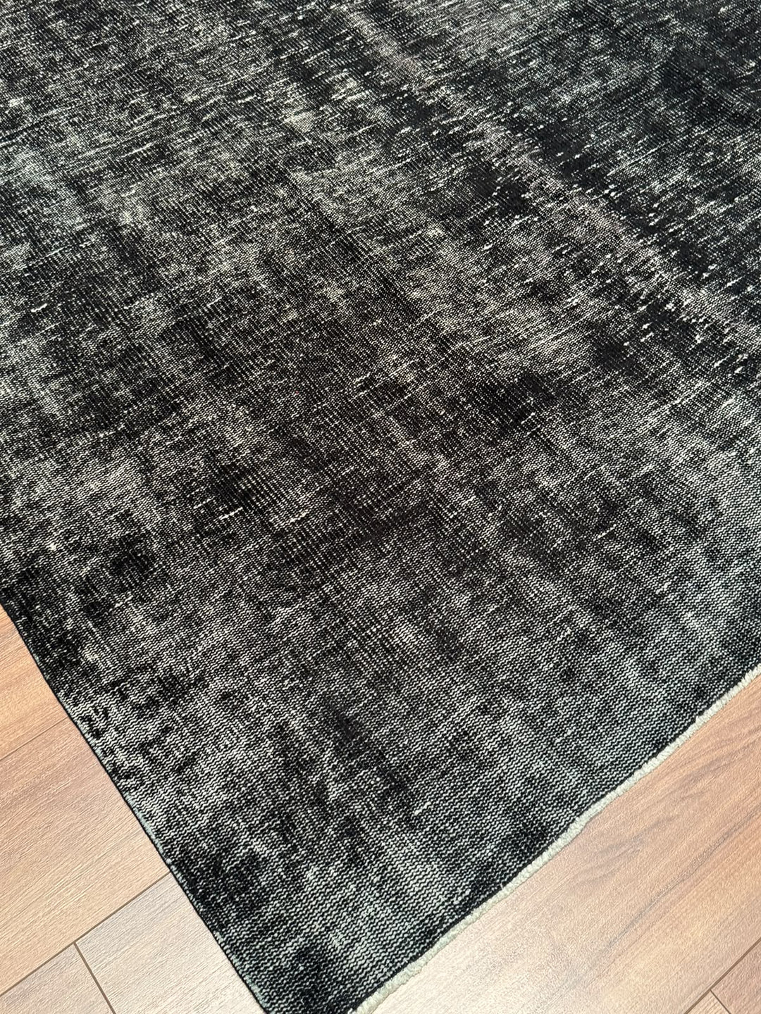 Orijinal Vintage Siyah Kök Boya Yün El Dokuma Halı 192x273 5.24 Metrekare - 6x8 ft
