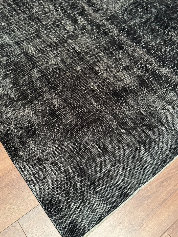 Orijinal Vintage Siyah Kök Boya Yün El Dokuma Halı 192x273 5.24 Metrekare - 6x8 ft