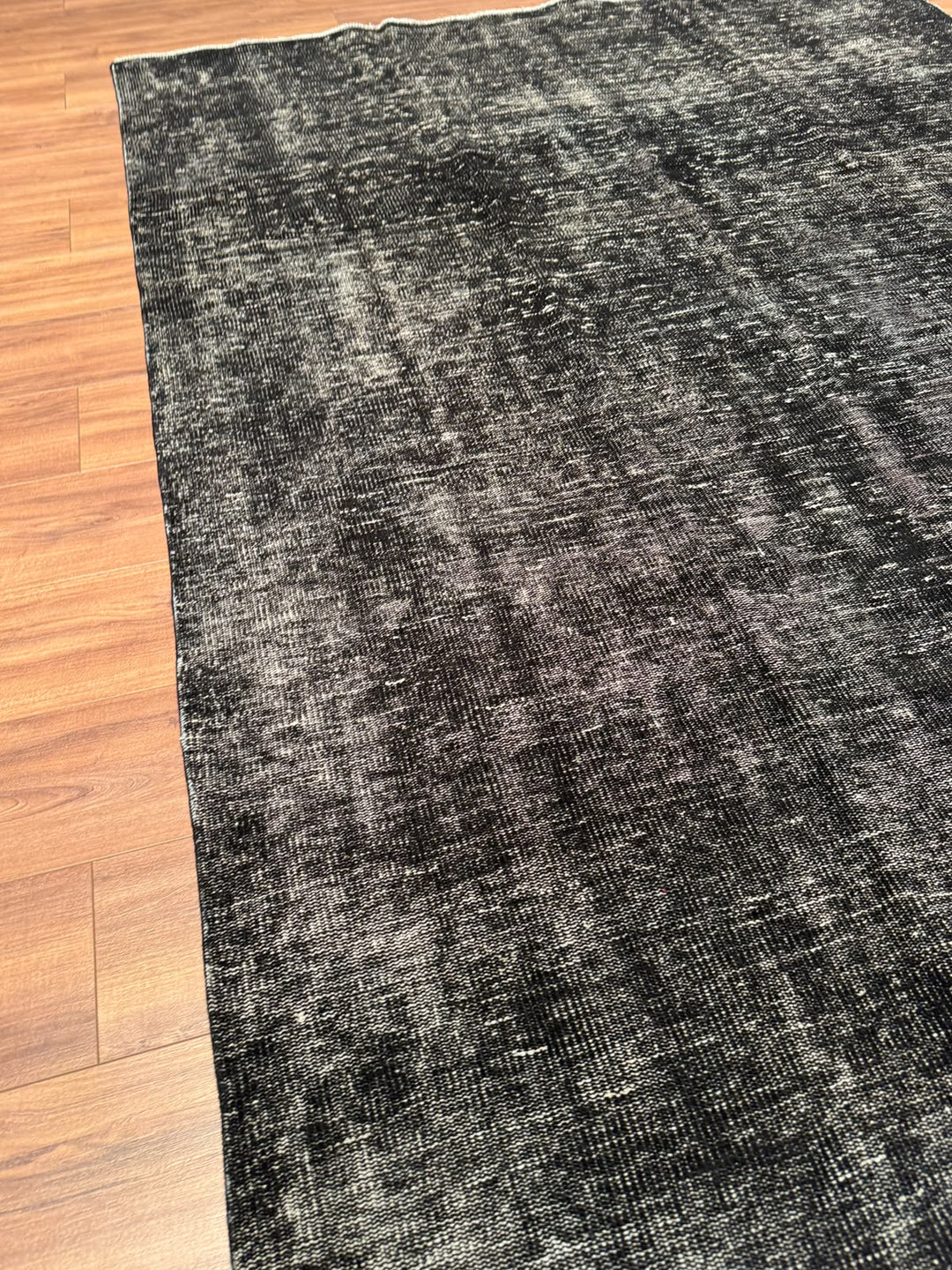 Orijinal Vintage Siyah Kök Boya Yün El Dokuma Halı 192x273 5.24 Metrekare - 6x8 ft
