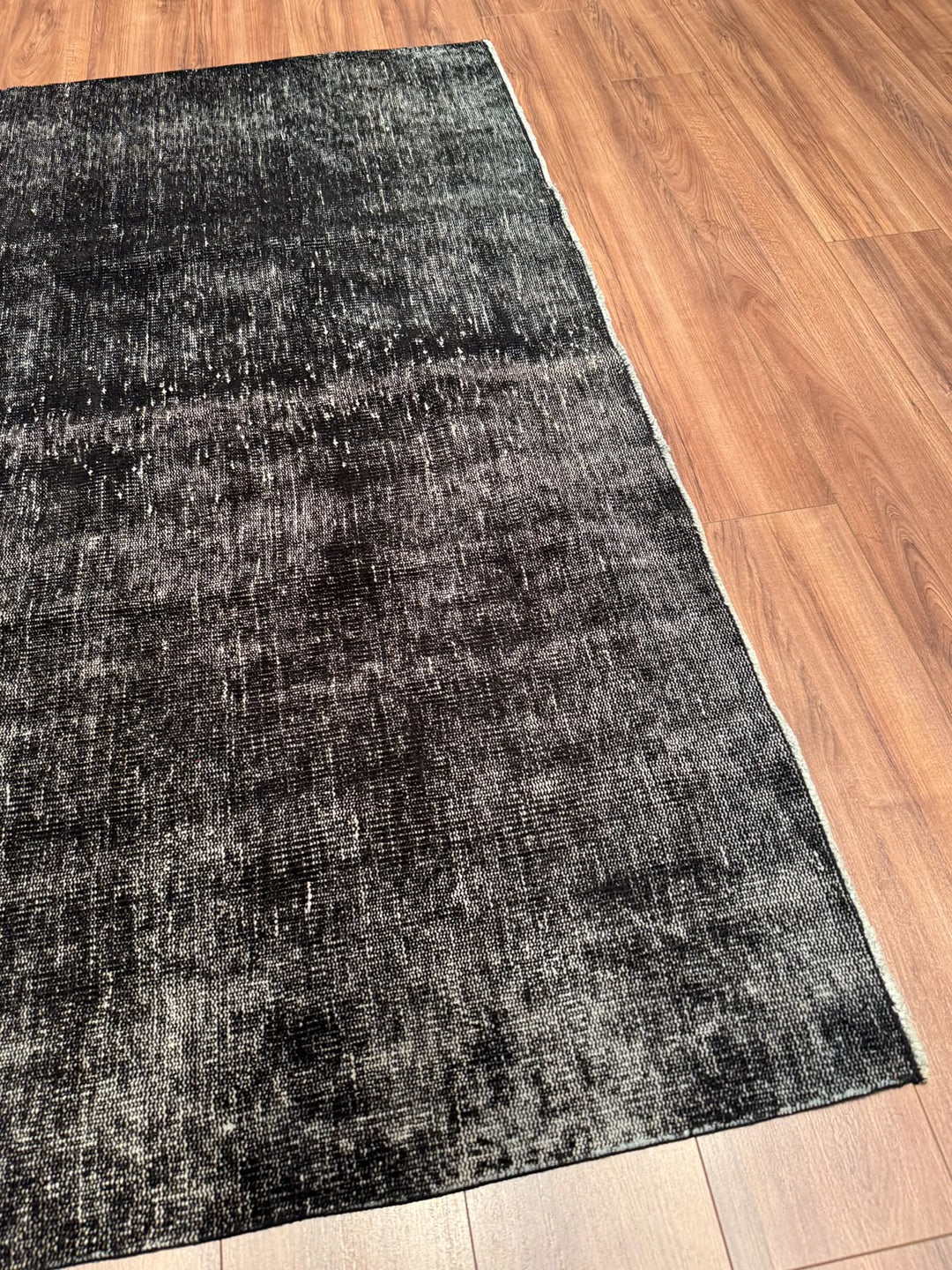 Orijinal Vintage Siyah Kök Boya Yün El Dokuma Halı 192x273 5.24 Metrekare - 6x8 ft