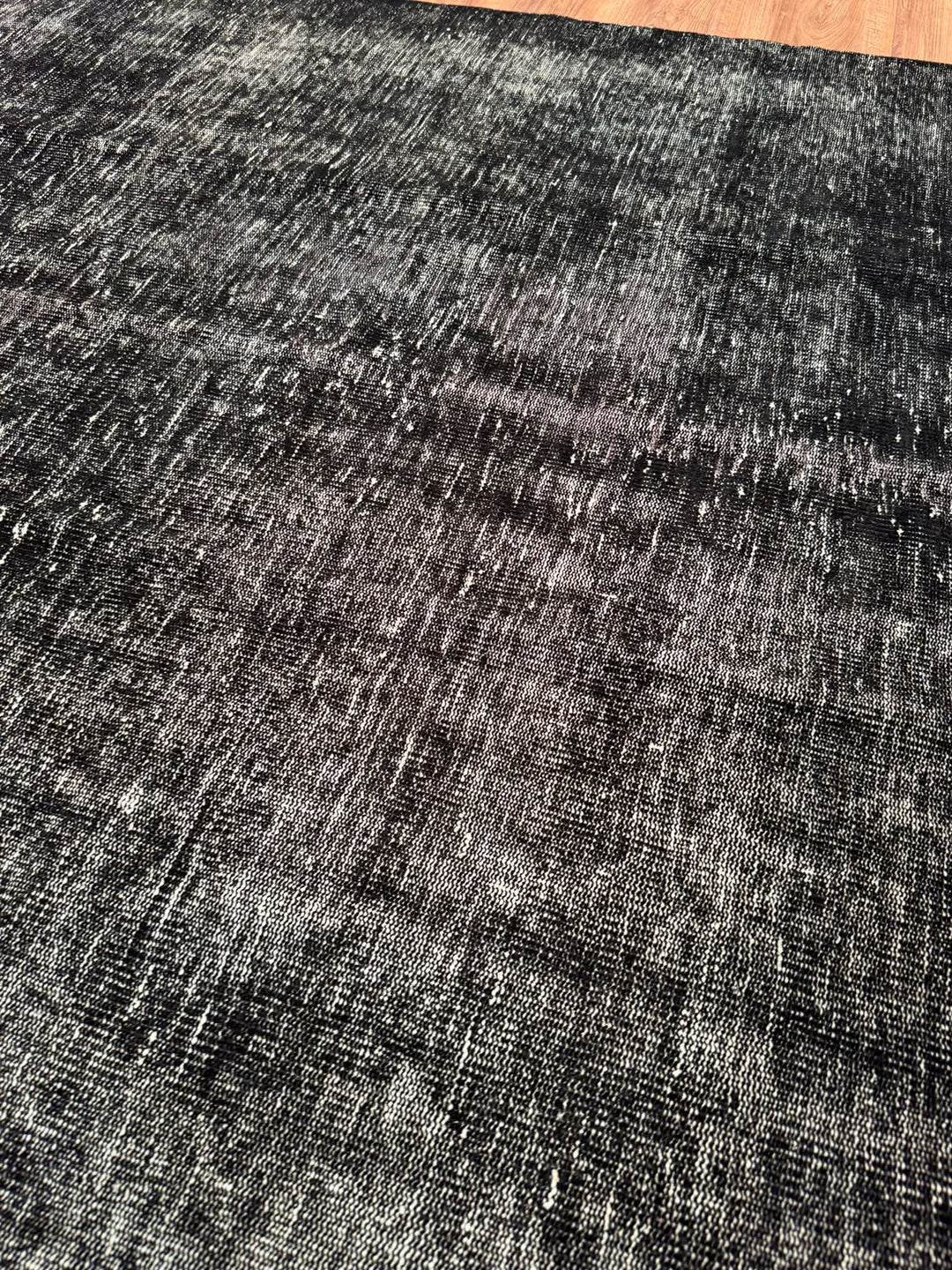Orijinal Vintage Siyah Kök Boya Yün El Dokuma Halı 192x273 5.24 Metrekare - 6x8 ft