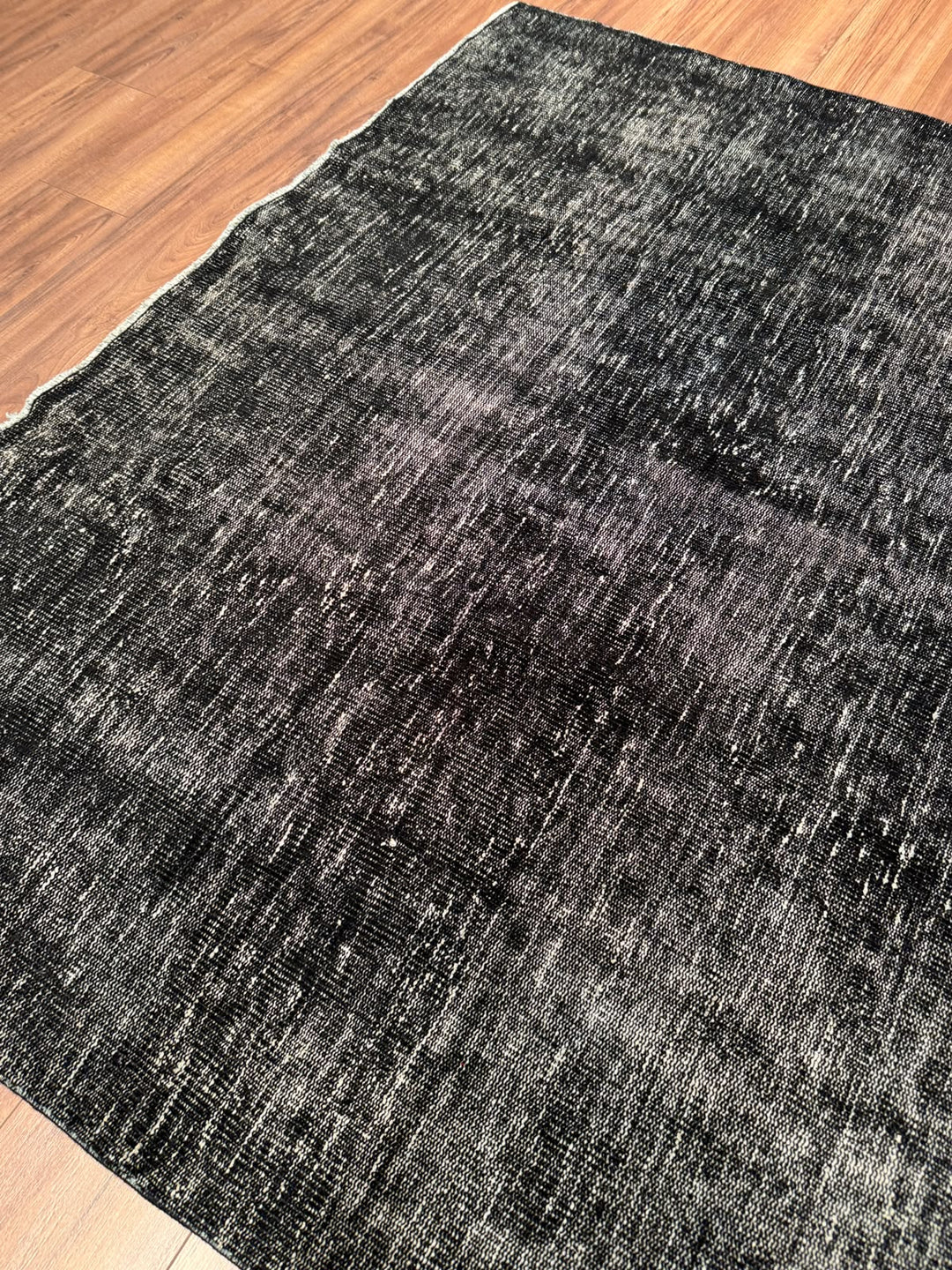 Orijinal Vintage Siyah Kök Boya Yün El Dokuma Halı 192x273 5.24 Metrekare - 6x8 ft