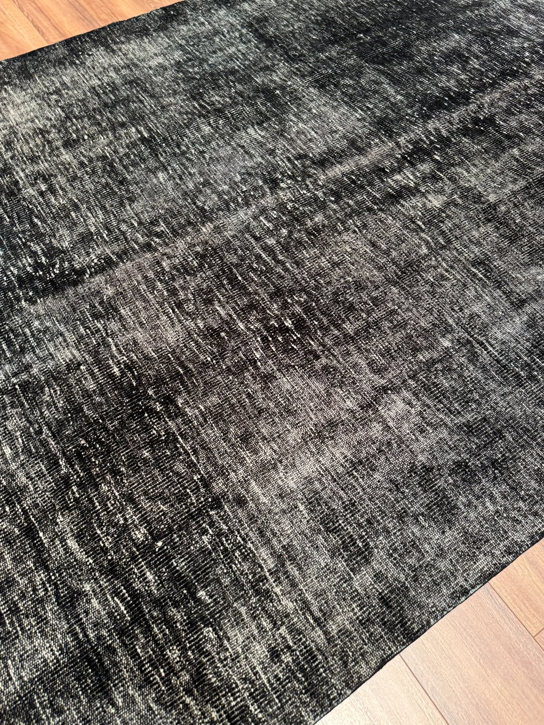 Orijinal Vintage Siyah Kök Boya Yün El Dokuma Halı 192x273 5.24 Metrekare - 6x8 ft