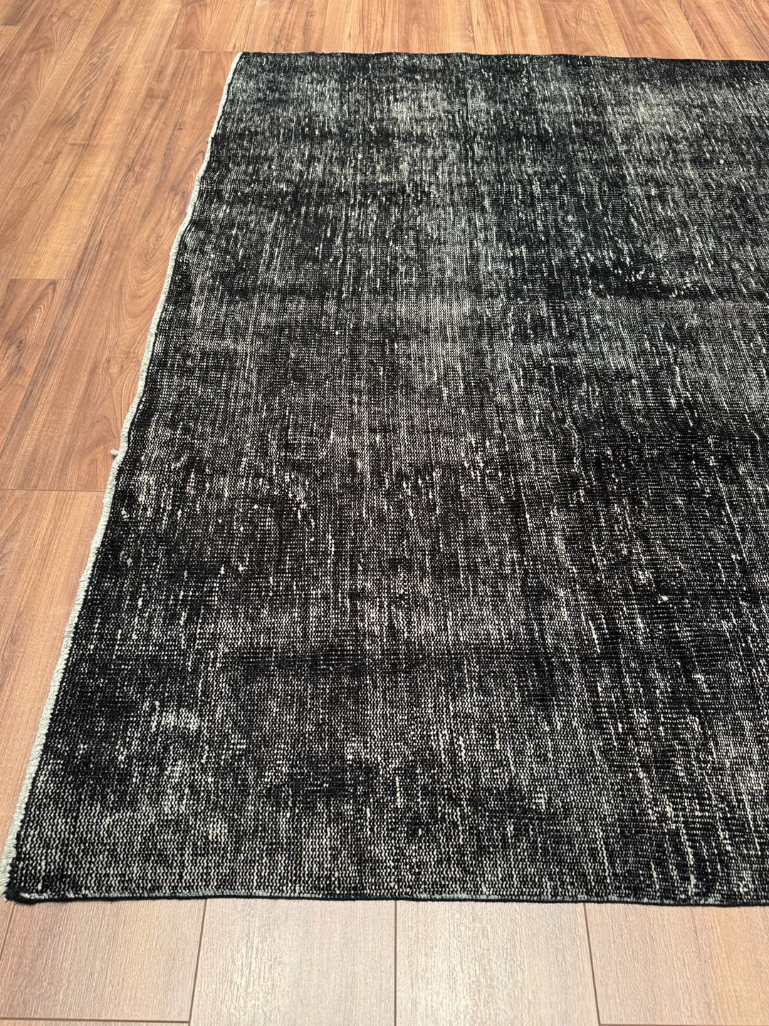 Orijinal Vintage Siyah Kök Boya Yün El Dokuma Halı 192x273 5.24 Metrekare - 6x8 ft