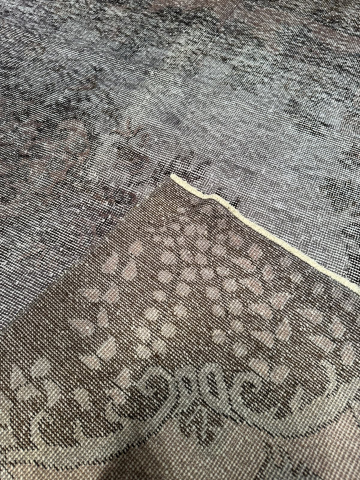 Orijinal Vintage Mor Gri Kök Boya Yün El Dokuma Halı 177x293 5.19 Metrekare - 6x8 ft