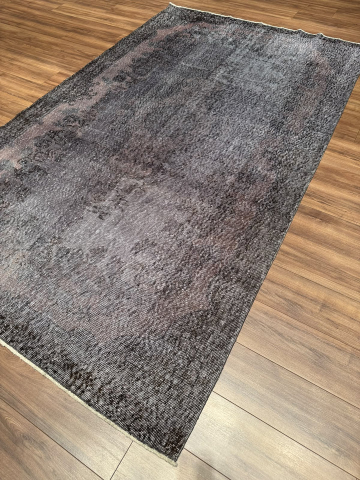 Orijinal Vintage Mor Gri Kök Boya Yün El Dokuma Halı 177x293 5.19 Metrekare - 6x8 ft