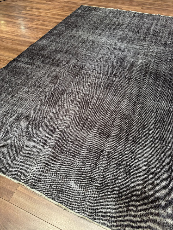 Orijinal Vintage Gri Kök Boya Yün El Dokuma Halı 185x283 5.23 Metrekare - 6x8 ft