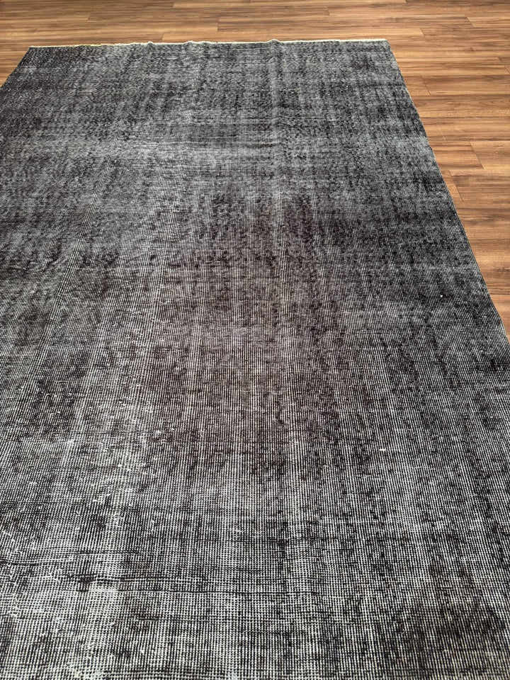 Orijinal Vintage Gri Kök Boya Yün El Dokuma Halı 185x283 5.23 Metrekare - 6x8 ft