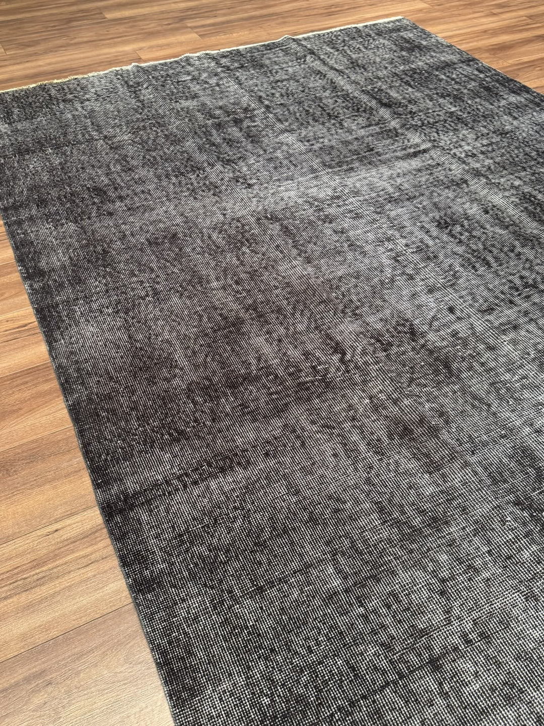 Orijinal Vintage Gri Kök Boya Yün El Dokuma Halı 185x283 5.23 Metrekare - 6x8 ft