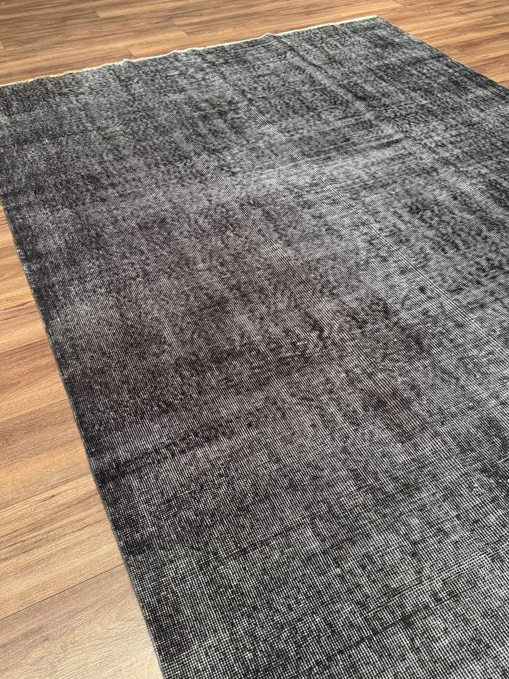 Orijinal Vintage Gri Kök Boya Yün El Dokuma Halı 185x283 5.23 Metrekare - 6x8 ft