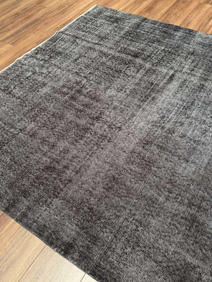 Orijinal Vintage Gri Kök Boya Yün El Dokuma Halı 185x283 5.23 Metrekare - 6x8 ft