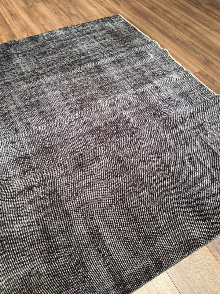 Orijinal Vintage Gri Kök Boya Yün El Dokuma Halı 185x283 5.23 Metrekare - 6x8 ft