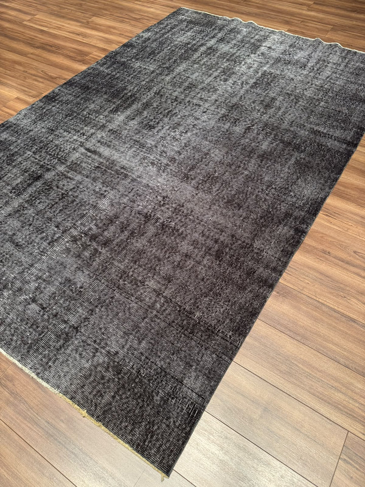 Orijinal Vintage Gri Kök Boya Yün El Dokuma Halı 185x283 5.23 Metrekare - 6x8 ft