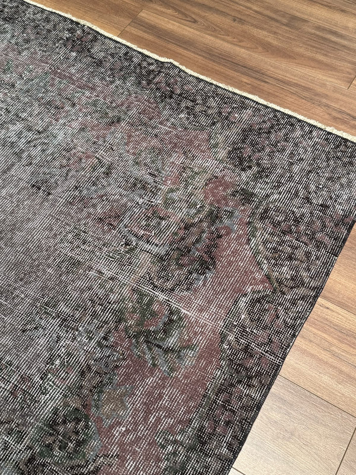 Orijinal Vintage Mor Gri Kök Boya Yün El Dokuma Halı 179x283 5.07 Metrekare - 6x8 ft