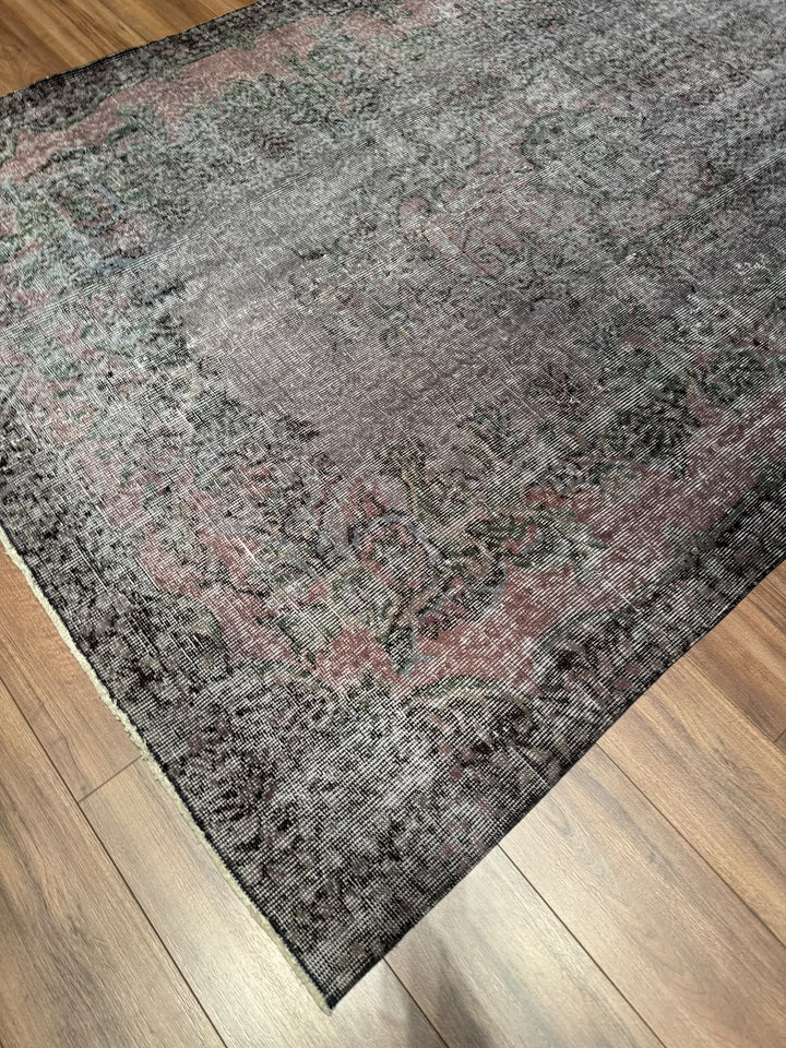 Orijinal Vintage Mor Gri Kök Boya Yün El Dokuma Halı 179x283 5.07 Metrekare - 6x8 ft