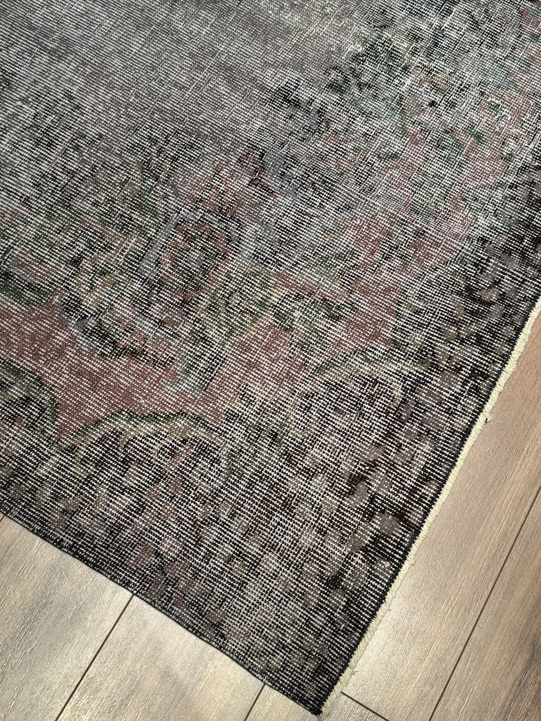 Orijinal Vintage Mor Gri Kök Boya Yün El Dokuma Halı 179x283 5.07 Metrekare - 6x8 ft