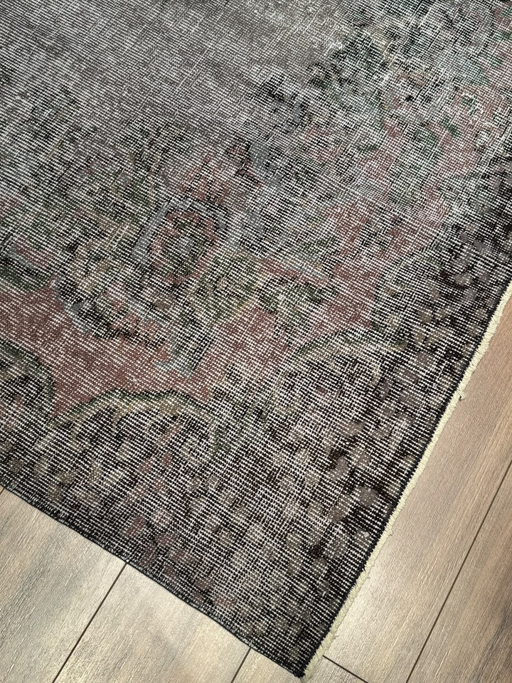 Orijinal Vintage Mor Gri Kök Boya Yün El Dokuma Halı 179x283 5.07 Metrekare - 6x8 ft