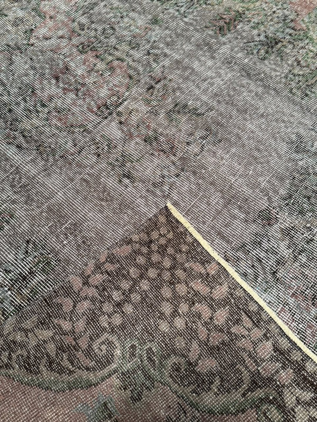 Orijinal Vintage Mor Gri Kök Boya Yün El Dokuma Halı 179x283 5.07 Metrekare - 6x8 ft