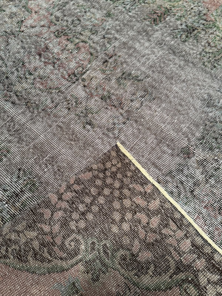 Orijinal Vintage Mor Gri Kök Boya Yün El Dokuma Halı 179x283 5.07 Metrekare - 6x8 ft
