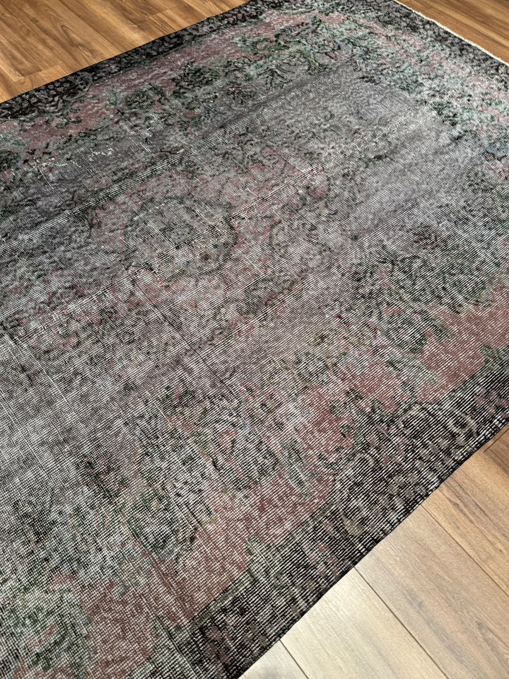 Orijinal Vintage Mor Gri Kök Boya Yün El Dokuma Halı 179x283 5.07 Metrekare - 6x8 ft