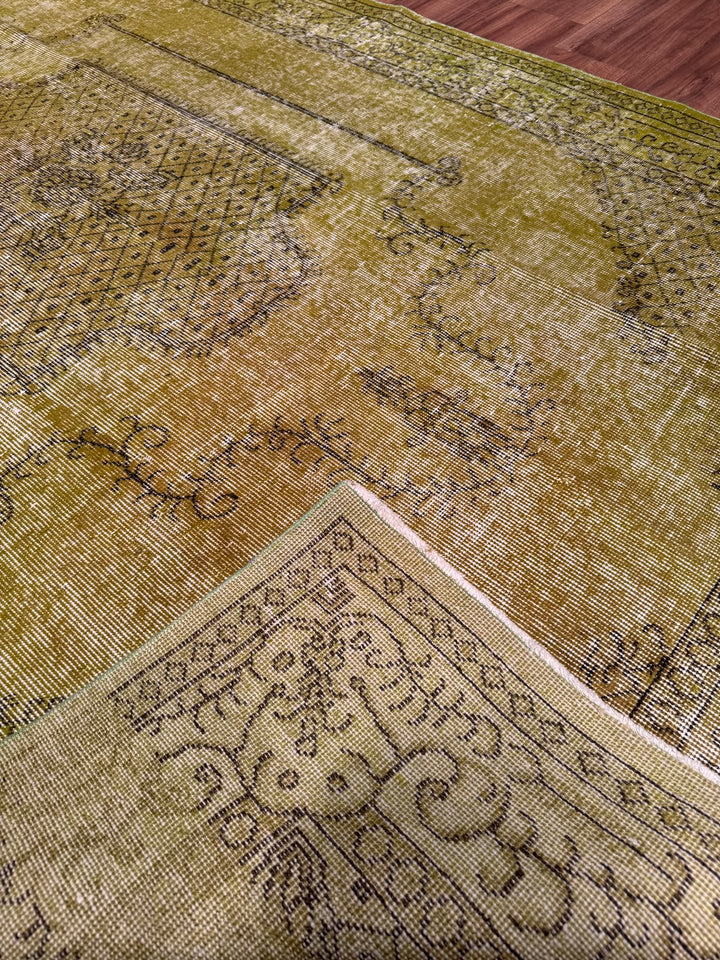 Orijinal Vintage Yeşil Kök Boya Yün El Dokuma Halı 170x269 4.57 Metrekare - 6x8 ft