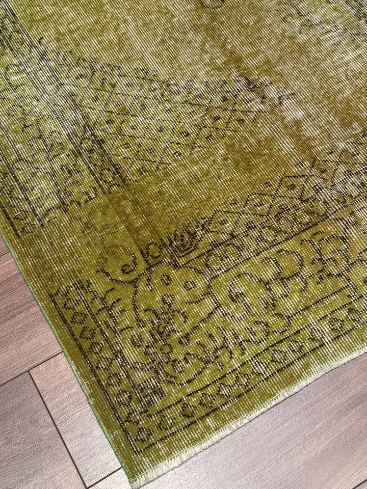 Orijinal Vintage Yeşil Kök Boya Yün El Dokuma Halı 170x269 4.57 Metrekare - 6x8 ft