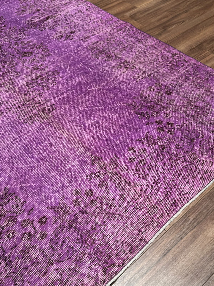 Orijinal Vintage Mor Kök Boya Yün El Dokuma Halı 168x284 4.77 Metrekare - 6x8 ft