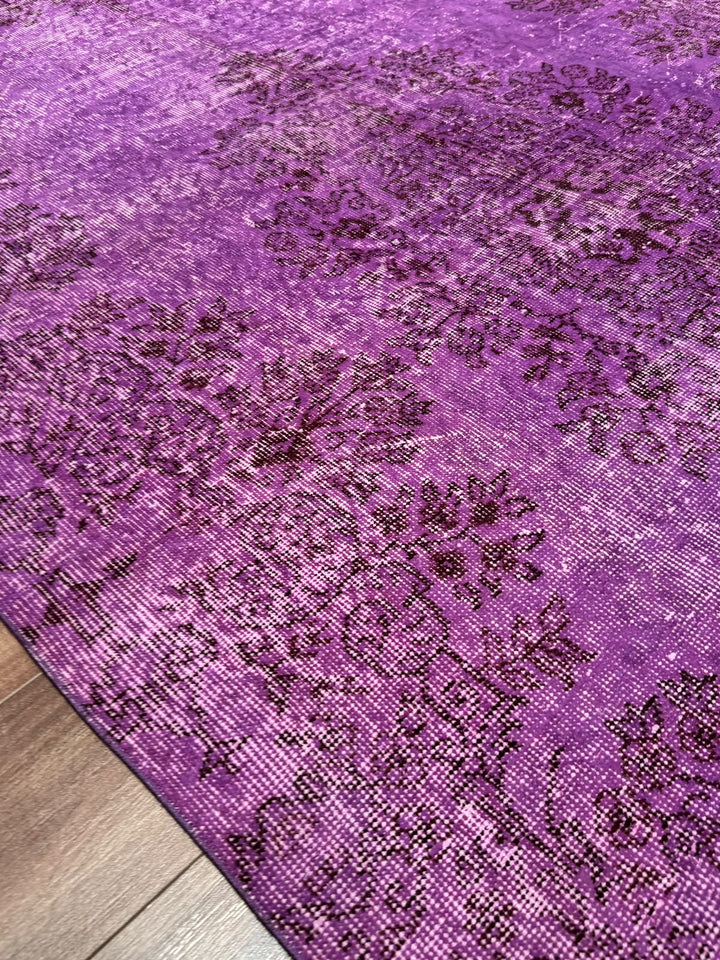 Orijinal Vintage Mor Kök Boya Yün El Dokuma Halı 168x284 4.77 Metrekare - 6x8 ft