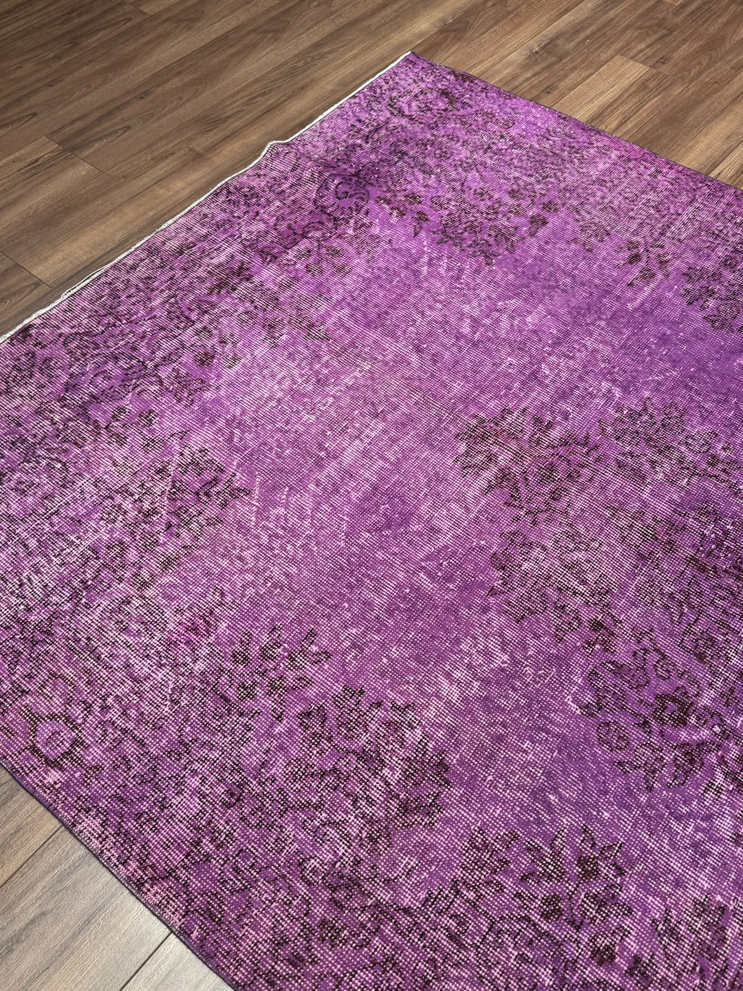Orijinal Vintage Mor Kök Boya Yün El Dokuma Halı 168x284 4.77 Metrekare - 6x8 ft