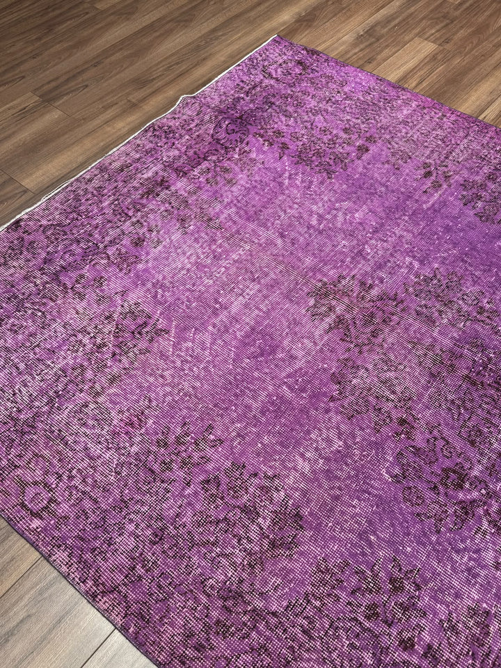 Orijinal Vintage Mor Kök Boya Yün El Dokuma Halı 168x284 4.77 Metrekare - 6x8 ft