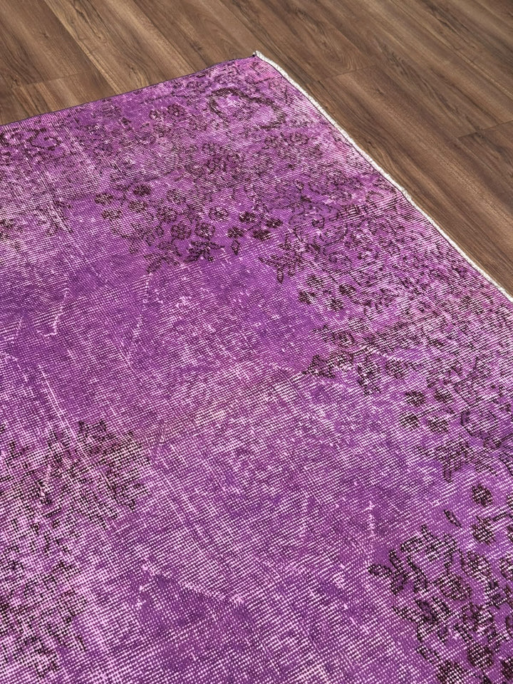 Orijinal Vintage Mor Kök Boya Yün El Dokuma Halı 168x284 4.77 Metrekare - 6x8 ft
